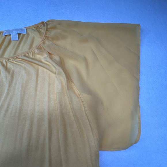 MICHAEL Michael Kors Women Flutter/Dolman Sleeve Blouse Medium Sunflower Yellow - Picture 3 of 12
